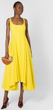 Roksanda Ilincic Awn Crepe Floaty Midi Dress in Jaune at Nordstrom, Size 10