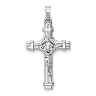 Diamond2Deal 14k White Gold Polished INRI Crucifix Pendant