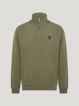 Belstaff Belstaff Quarter Zip Sweatshirt Mens Cotton Fleece Surplus Green Size 3XL