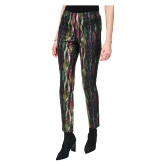 Joseph Ribkoff Abstract Print Classic Slim Pull-On Pants - Dames - Slim Fit Broeken - Veelkleurig - 3XL - Katoen - Broeken