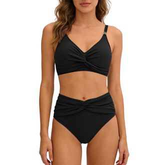 Generic 2 Piece Swimsuit for Women Bikini Sets for Women UK Two Piece Tummy Control Swimsuits High Waisted Bottoms Bikinis Top Swimwear Plus Size Bathing Suit