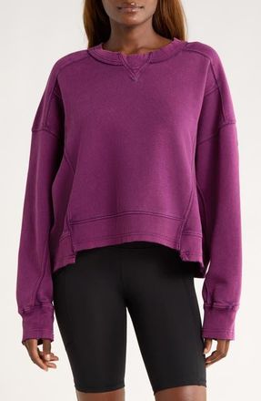 Free People FP Movement Intercept Cotton Blend Sweatshirt in Black Cherry at Nordstrom, Size X-Small