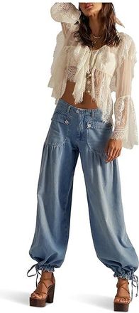 Free People We The Free Lotus Jeans Womens Jeans Bijou Blue : 24 29, Cotton/Denim