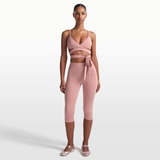 Nike Womens SKIMS Matte V-Panel 17 Cropped Leggings in Pink | PTLEG9494W-HIM