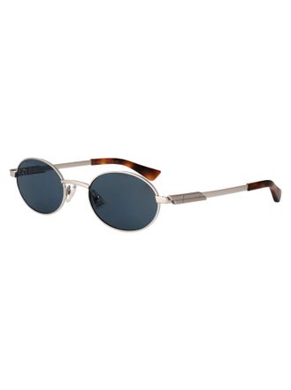 Bottega Veneta BV1470S Silver Metal Oval Sunglasses - Silver