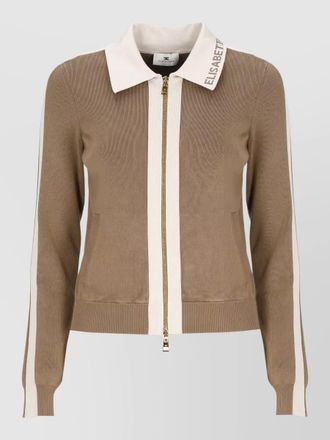 Elisabetta Franchi viscose long sleeve zip knit top