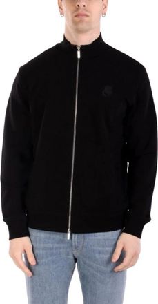 Karl Lagerfeld Sweatshirt met Ritssluiting - Heren - Vesten met rits - Zwart - M - Katoen - Hoodies & sweatvesten