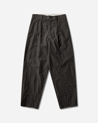 Undercover Men s Linen-Ramie Blend Cotton Pants Charcoal