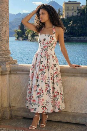Roman Floral Stretch Midi Dress