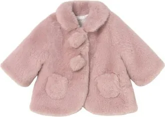MAYORAL Faux Fur Coat in Rose at Nordstrom, Size 18M