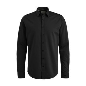 Cast Iron Overhemden, Heren, Zwart, S, Lange Mouw Twill Jersey Shirt