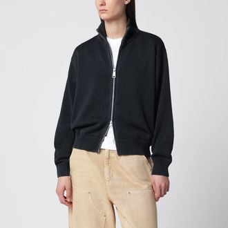 Carhartt Work in Progress Felpa zip cardigan in maglia di cotone nera