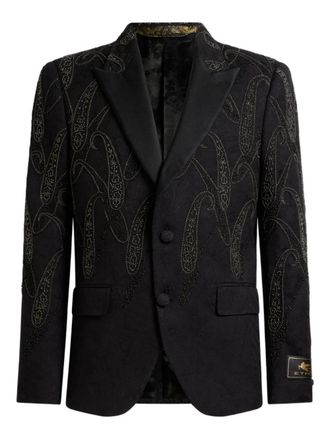 Etro Giacca con ricamo paisley - Nero