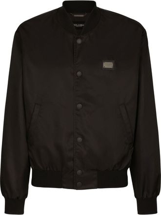 Dolce & Gabbana DG Essentials logo-plaque bomber jacket - men - Nylon - 50 - Black