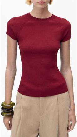 Mango Rib Sweater in Red at Nordstrom, Size X-Large