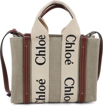 Chlo&eacute; Beige Linen Leather Tote Bag (Pre-Owned)