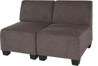 Hhg Hhg - Sof&aacute; Modular 2 Plazas Lyon, Tela/textil, Marr&oacute;n, Sin Reposabrazos