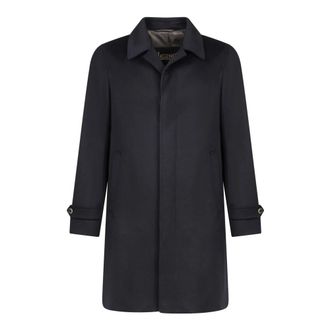 Herno Blauwe Knopenjas met zijzakken - Heren - Mantel - Blauw - 5XL - Jassen