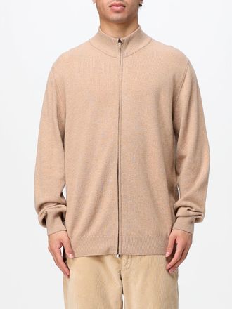 Canali Wool and Cashmere Blend Mock Neck Zip-Up Cardigan