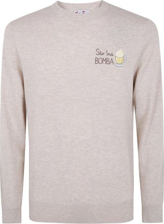 MC2 Saint Barth Round-neck Truien - Heren - Ronde hals truien - Beige - M - Truien & Vesten