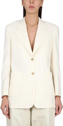Palm Angels Knit Tape Blazer - Dames - Blazers - Wit - 2XS - Katoen - Jassen