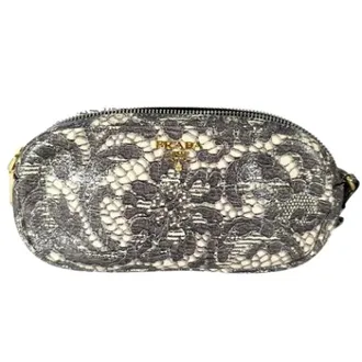 Prada Pre-owned Clutches, female, Gray, Size: ONE SIZE Pre-owned Nylon Pouch