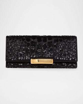 Tom Ford Bar Croc-Effect Sequin Clutch Bag in Viscose and Leather