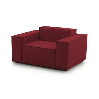 Dmora Sill&oacute;n Dbrogn, Sill&oacute;n, 100% Made In Italy, Sill&oacute;n Relax En Tela Tapizada, 160x95h70cm, Rojo - Dmora