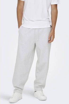 Only & Sons wide leg joggingbroek lichtgrijs