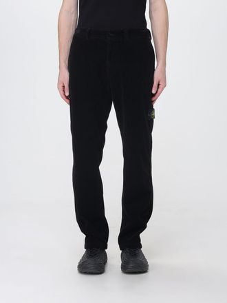 Stone Island Velvet Chino Trousers with Compass Logo Patch