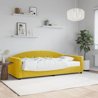 vidaXL Sof&aacute; Cama Con Colch&oacute;n Terciopelo Amarillo 90x200 Cm Vidaxl