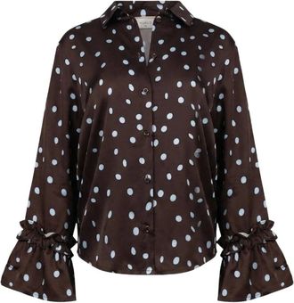 Nukus Nukus - Arani Blouse Dots - Dames - Blouses & Shirts - Bruin - Maat: L