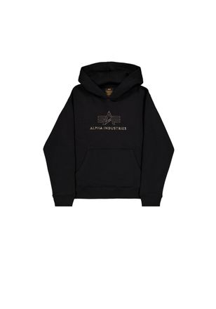 Alpha Industries Hoodie ALPHA INDUSTRIES Basic Hoodie BL TPU, Herren, Gr. XXL, schwarz (schwarz, gold), Obermaterial: 80% Baumwolle, 20% Polyester, regular fit, Sweats
