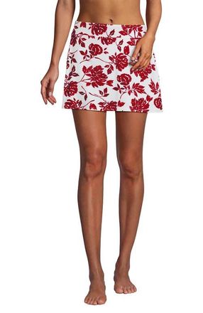 Lands End Swim Skirt Swim Bottoms in Red Graphic Floral at Nordstrom, Size 2