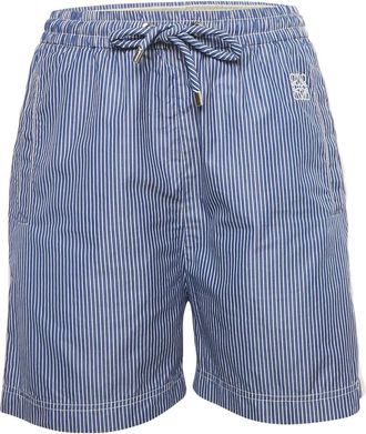 Loewe Shorts a righe con ricamo - Blu