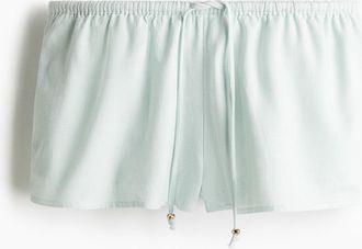 H&M Kordelzugshorts aus Leinenmix - Turquoise