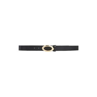 Depeche Smal Leren Riem - Dames - Riemen - Zwart - 85 CM - Leer - Accessoires