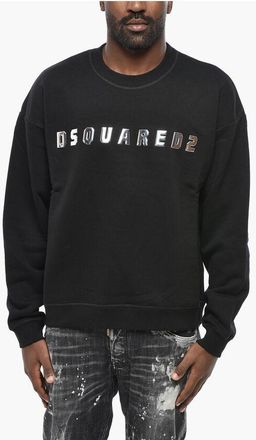 Dsquared2 Fleeced Cotton RELAX FIT Crew-neck Sweatshirt with Embossed size Xs