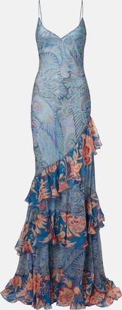 Etro Paisley floral tiered silk chiffon maxi dress