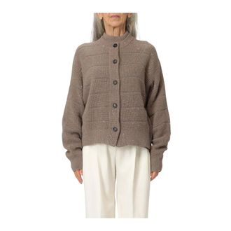 Brunello Cucinelli Cashmere Knitwear, female, Brown, 2XS, Buttoned Knit Cardigan