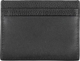 Calvin Klein Two-Compartment Leather Card Case - Black