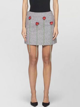 Moschino high waist mini skirt floral embellishments