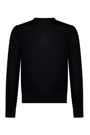 Dsquared2 Mens Crew Neck Long Sleeve Sweater - Black Wool - Size Medium