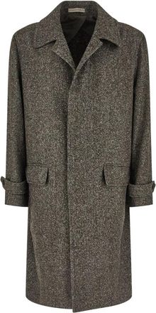 Corneliani Single-Breasted Coat - Heren - Mantel - Bruin - L - Jassen