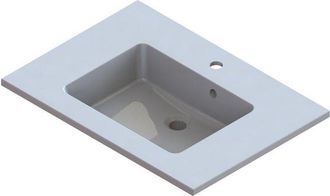 NEMO Start Taz meubelwastafel mineraalmarmer 700x500 mm wit met overloop diepte waskom 111 cm kraangat D35 mm dikte tablet 2 cm