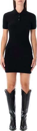 Alexander Wang T By Alexander Wang Black Wool Polo Mini Dress