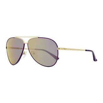 Ferragamo Sunglasses Aviator Full Rim, Shiny Light Gold Frame And Purple Gradient Lens Sf131S736