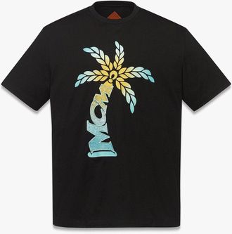 MCM Gradation Palm Logo T-Shirt in Organic Cotton