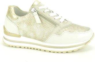 Gabor Beige Zilver Runner Tiret Mat - Dames - Sneakers - Beige - 41 EU - Schoenen