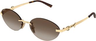 Gucci GG2051S 004 Womens Sunglasses Gold Size 58 - Free RX Lenses - Free RX Lenses